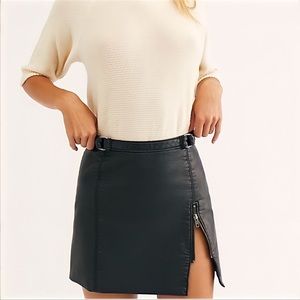 Free People Vegan Leather Midnight Magic Skirt 2